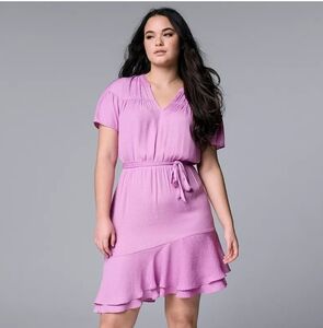 Simply Vera Vera Wang Purple Patterned‎ Blouse